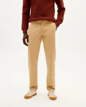 Chino en coton bio | beige "camel chino pants" homme - Thinking Mu